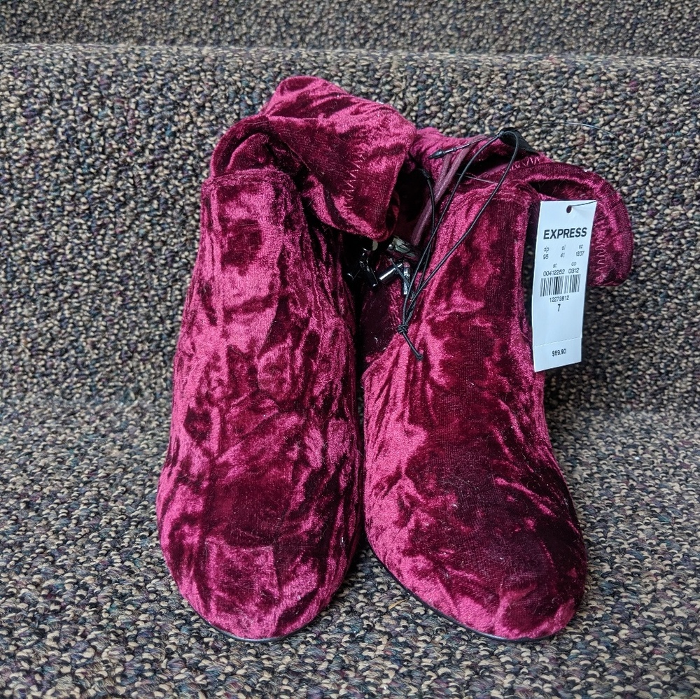 Express Crushed Velvet Bootie